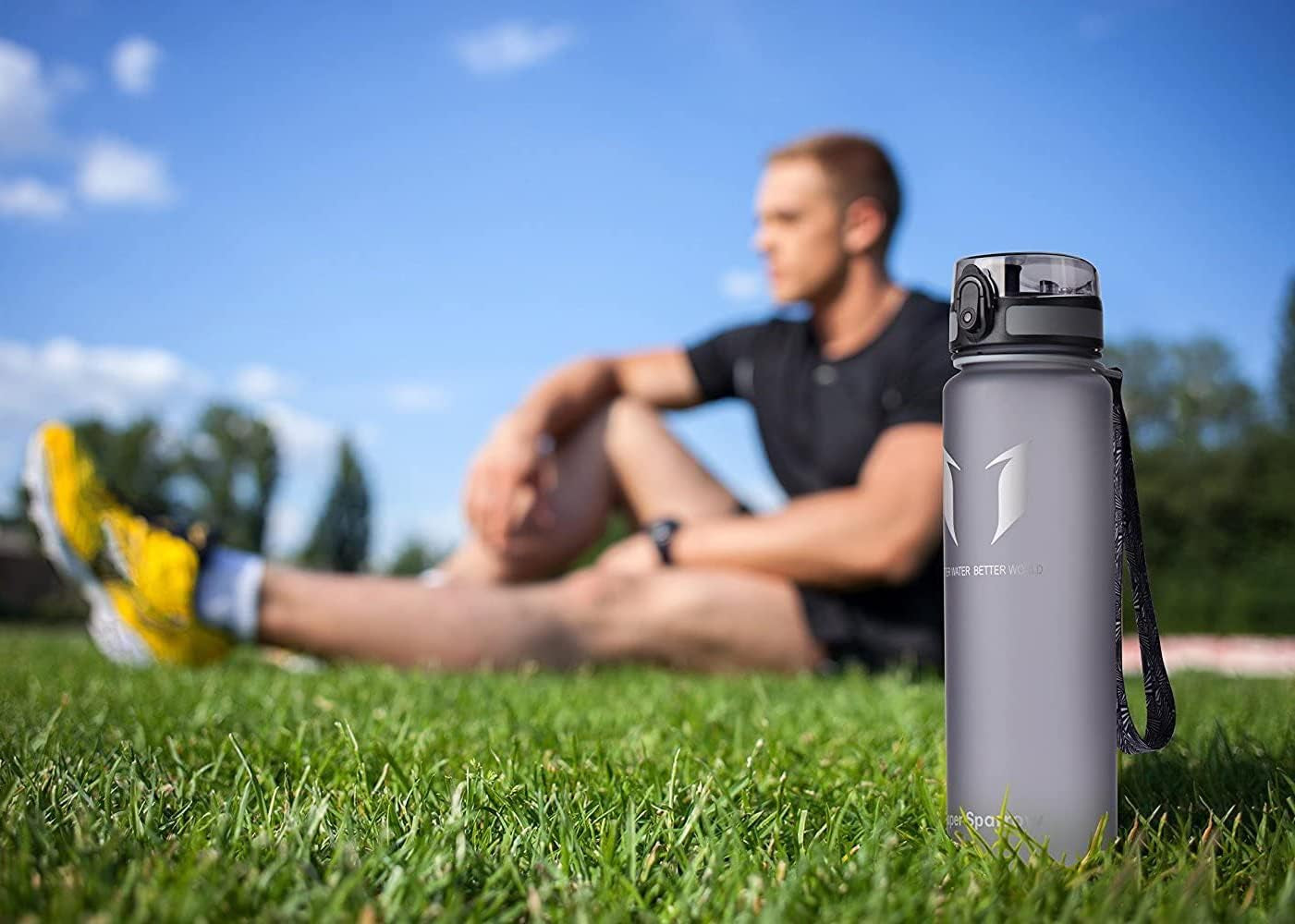 Super Sparrow Water Bottle - 12 Oz/17 Oz/25 Oz/32 Oz - BPA Free Tritan Water Bottles - One Touch Opening - Leak-Proof Plastic Bottle - Kids Water Bottle for Office, Gym, Outdoor, Sports