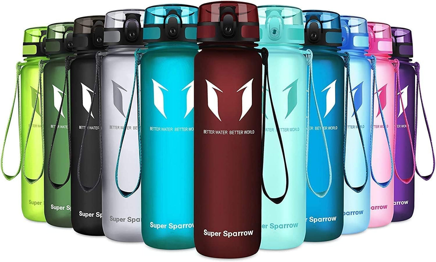 Super Sparrow Water Bottle - 12 Oz/17 Oz/25 Oz/32 Oz - BPA Free Tritan Water Bottles - One Touch Opening - Leak-Proof Plastic Bottle - Kids Water Bottle for Office, Gym, Outdoor, Sports