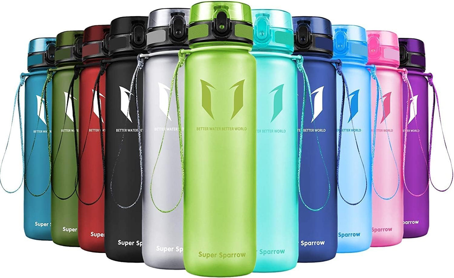 Super Sparrow Water Bottle - 12 Oz/17 Oz/25 Oz/32 Oz - BPA Free Tritan Water Bottles - One Touch Opening - Leak-Proof Plastic Bottle - Kids Water Bottle for Office, Gym, Outdoor, Sports