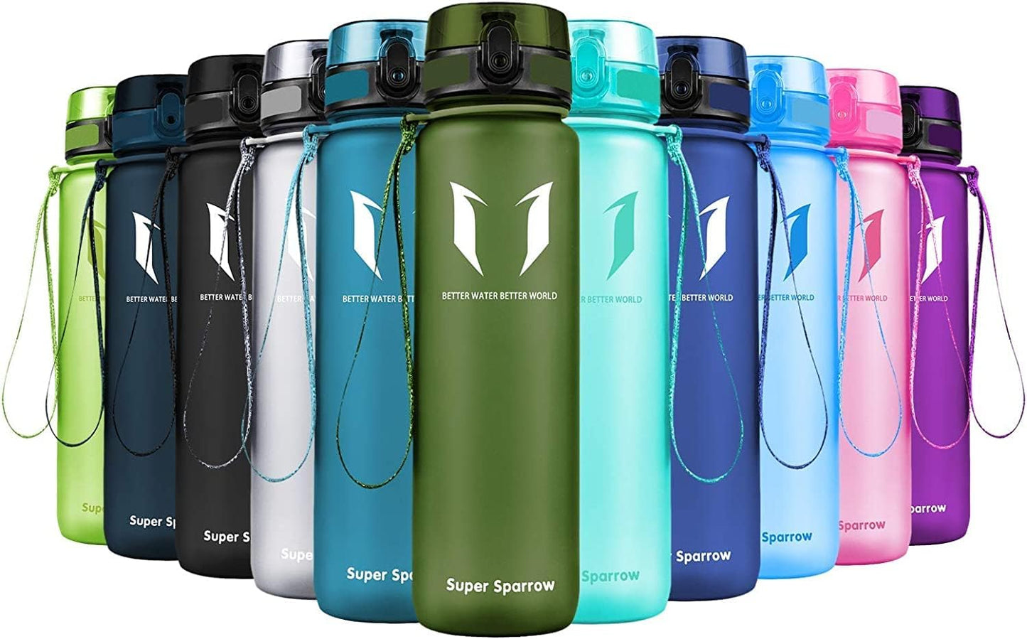 Super Sparrow Water Bottle - 12 Oz/17 Oz/25 Oz/32 Oz - BPA Free Tritan Water Bottles - One Touch Opening - Leak-Proof Plastic Bottle - Kids Water Bottle for Office, Gym, Outdoor, Sports
