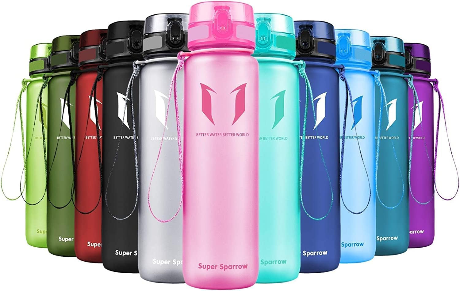 Super Sparrow Water Bottle - 12 Oz/17 Oz/25 Oz/32 Oz - BPA Free Tritan Water Bottles - One Touch Opening - Leak-Proof Plastic Bottle - Kids Water Bottle for Office, Gym, Outdoor, Sports